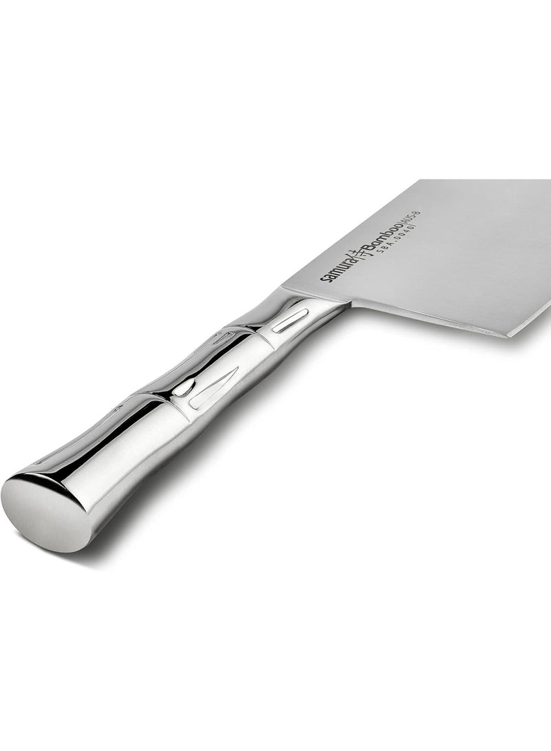 Samura BAMBOO Professional Kitchen Cleaver Knife 7"/180mm | Japanese AUS-8 Steel Meat Cleaver | Full Stainless Heavy Duty  Butcher Knife for Meat, Bone and Vegetable | Chef Chopper - Image 2